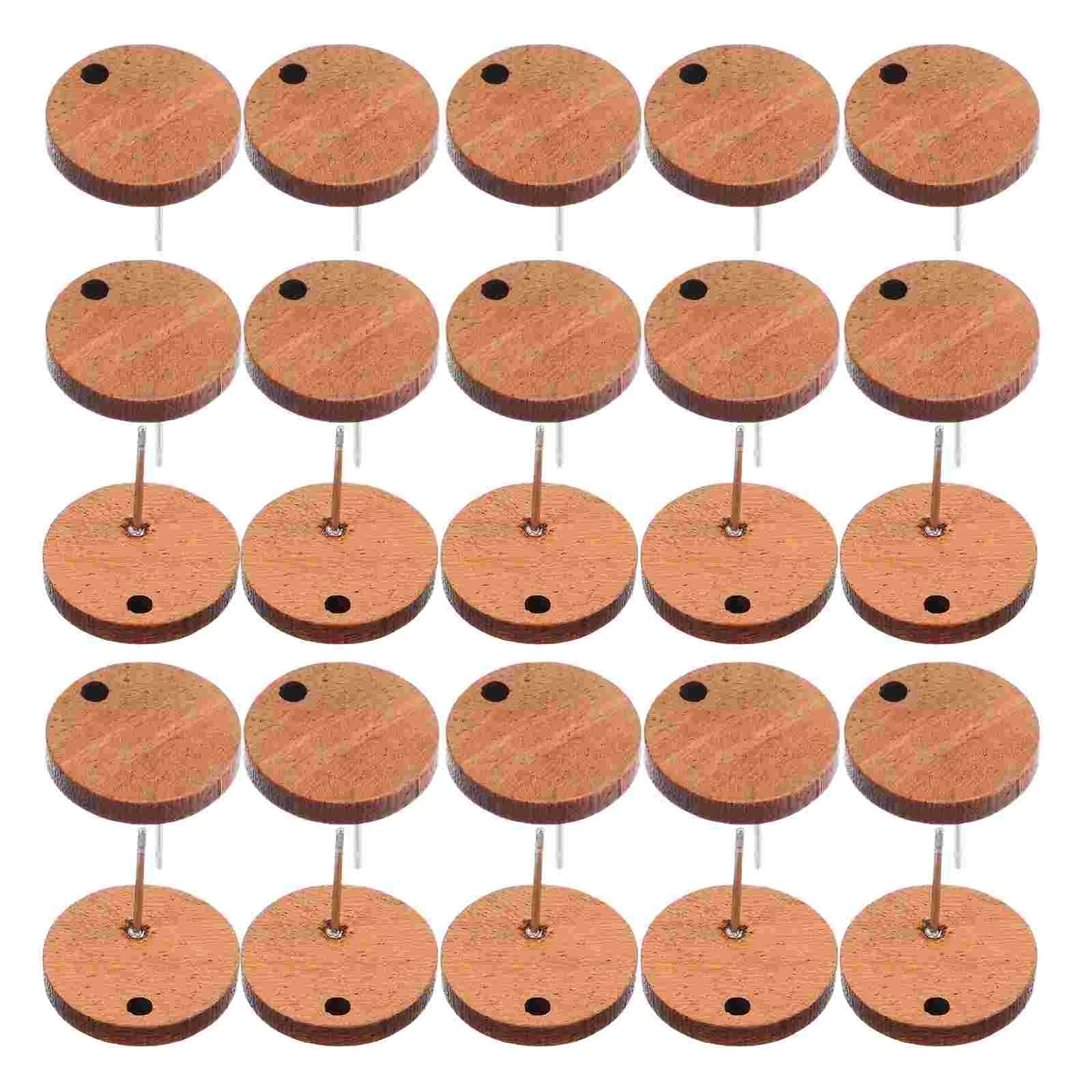 

Retro Fungus Needle Accessories Earrings for Men Button Women Light Brown Wooden Man