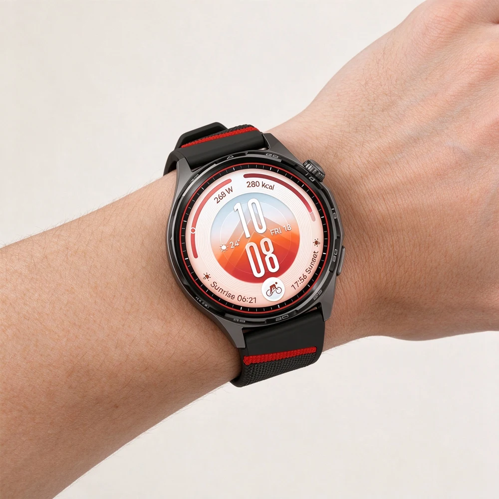 22mm Official Wave Point Silicone Strap for Huawei Watch GT7/GT7 Pro/GT6/5/4/3 46mm Replace Wristband for Amazfit Balance 3 2 1