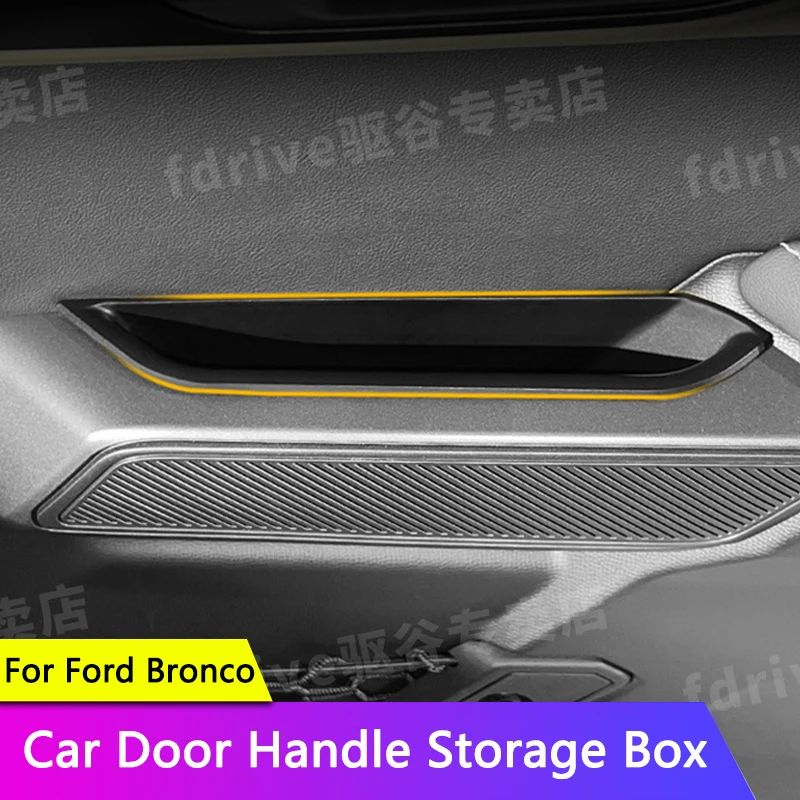 TIAJIAN Door Inner Armrest Storage Box Containers Tray For Ford Bronco 2020-2024 Car Interior Organizer Stowing Tidying Box