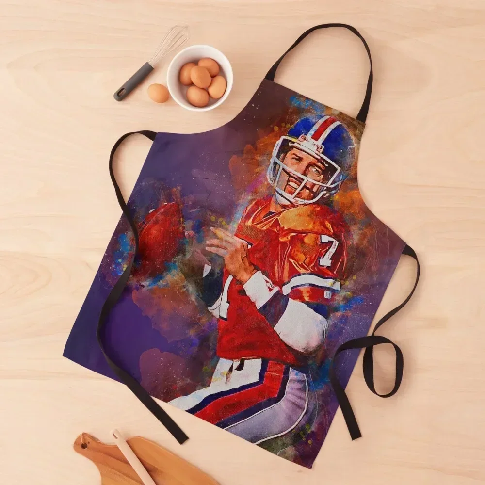 

Elway Broncos Mixed Media Apron Things For Home And Kitchen For Woman Apron