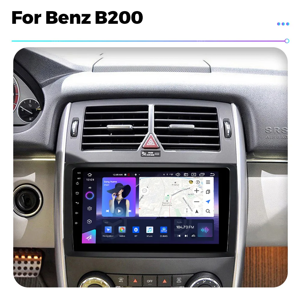 TomoStrong Android Auto Radio For Mercedes Benz B200 Sprinter W906 W639 AB Class W169 W245 Viano Vito 4G Multimedia Player 2Din