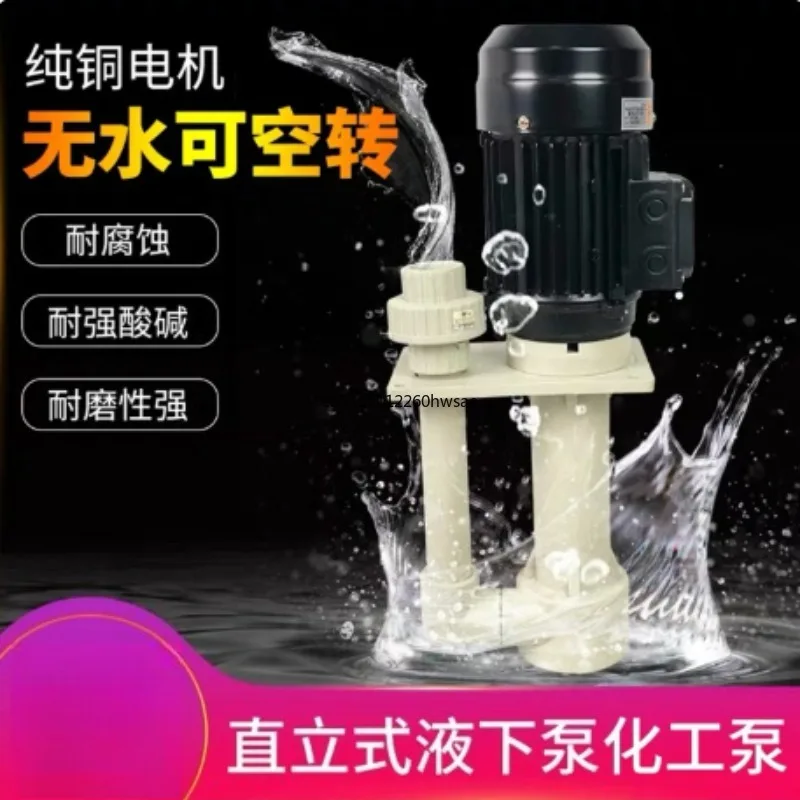 Vertical Anti-corrosion Submerged Pump 220V 380V Plastic Chemical Pump Acid Alkali Resistant Immersion Pump