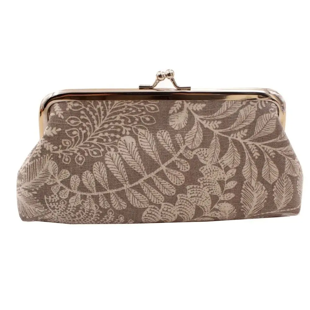 

Vintage Money Bag Leaf Coin Purse Wallet Storage Bag Kiss Clasp Lock Clutch Lipstick Bag Handbag Keyring Canvas Card Holder Male