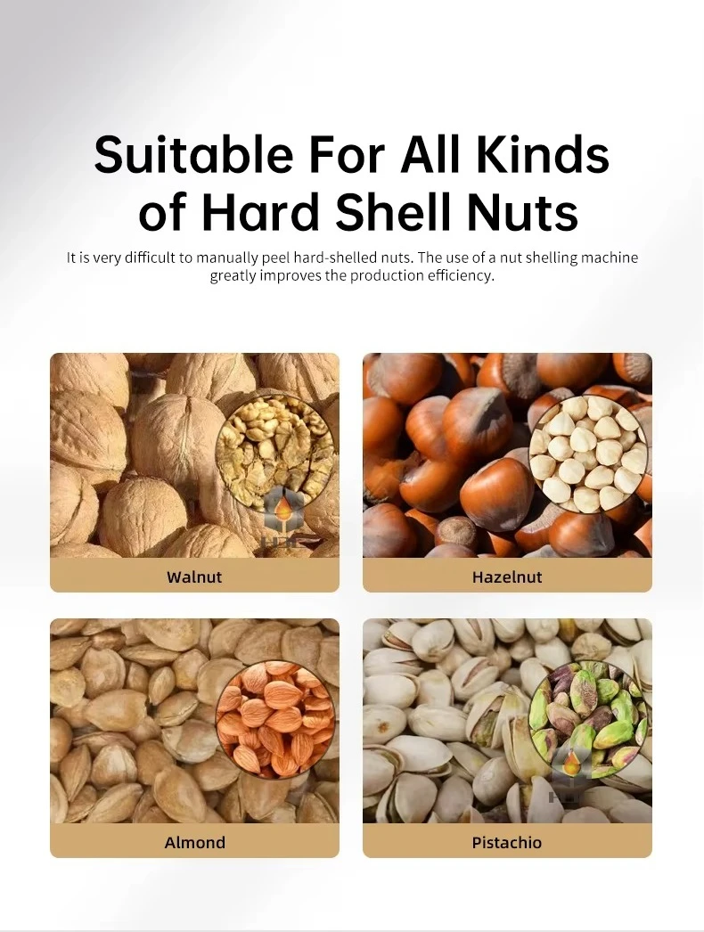 Manufacture Nut Cracker Shelling Peeling Machine Hazelnut Sheller Pine Nut Walnut Shelling Machine Almond Cracking Equipment