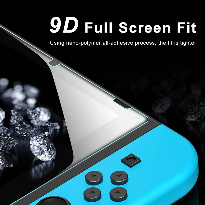Película protectora de pantalla para Nintendo Switch, vidrio templado 9D HD, 3 piezas, 9H, NS Lite, Oled