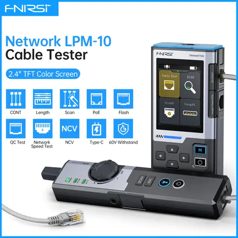 FNIRSI LPM-10A Network Cable Tester Multifunction Line Finder with RJ45 RJ11 Port Flashing and PoE Detection Network Repair Tool