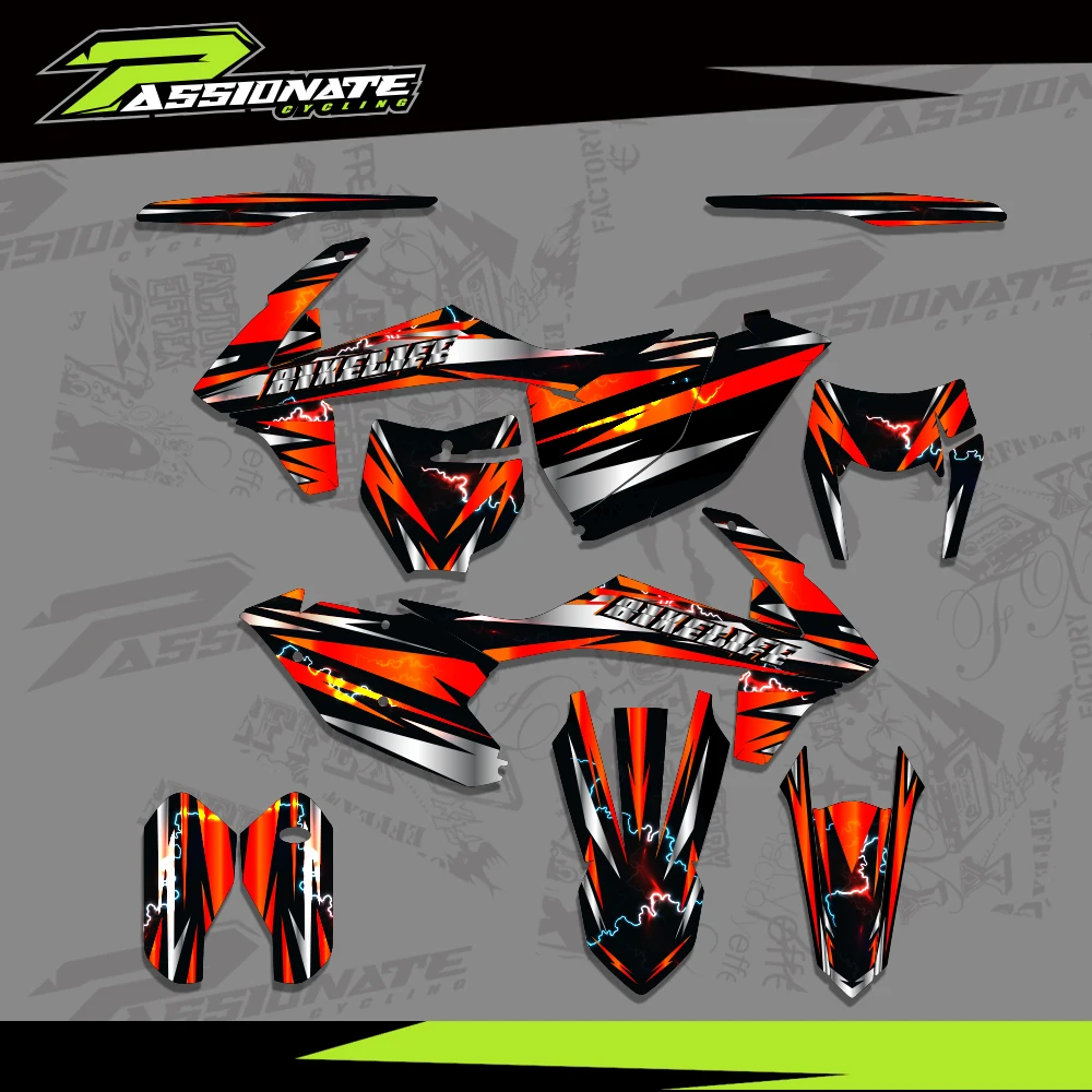 

Набор графических наклеек для мотоциклов KTM 125 250 350 450 SX SXF 2016 2017 2018 EXC EXCF XCW 2017 2018 2019, индивидуальный дизайн