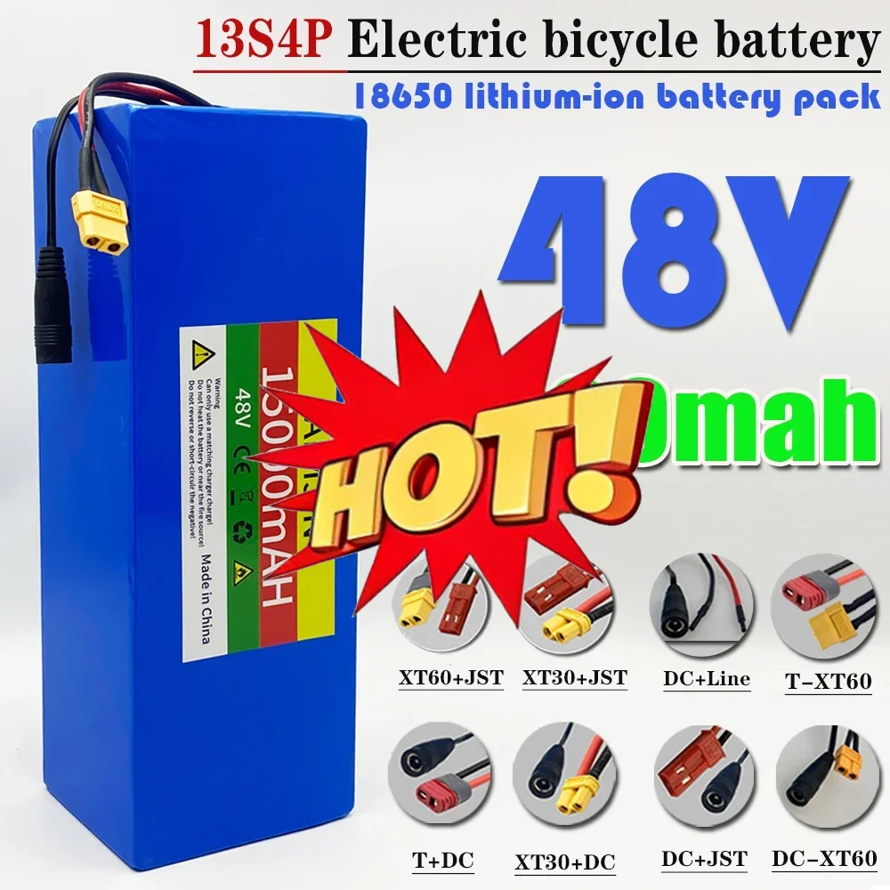 🔧🎈48V 15AH 13S4P Lithium Battery 18650 500W Battery For Various Electronic Devices And Transportation Equipment+charger