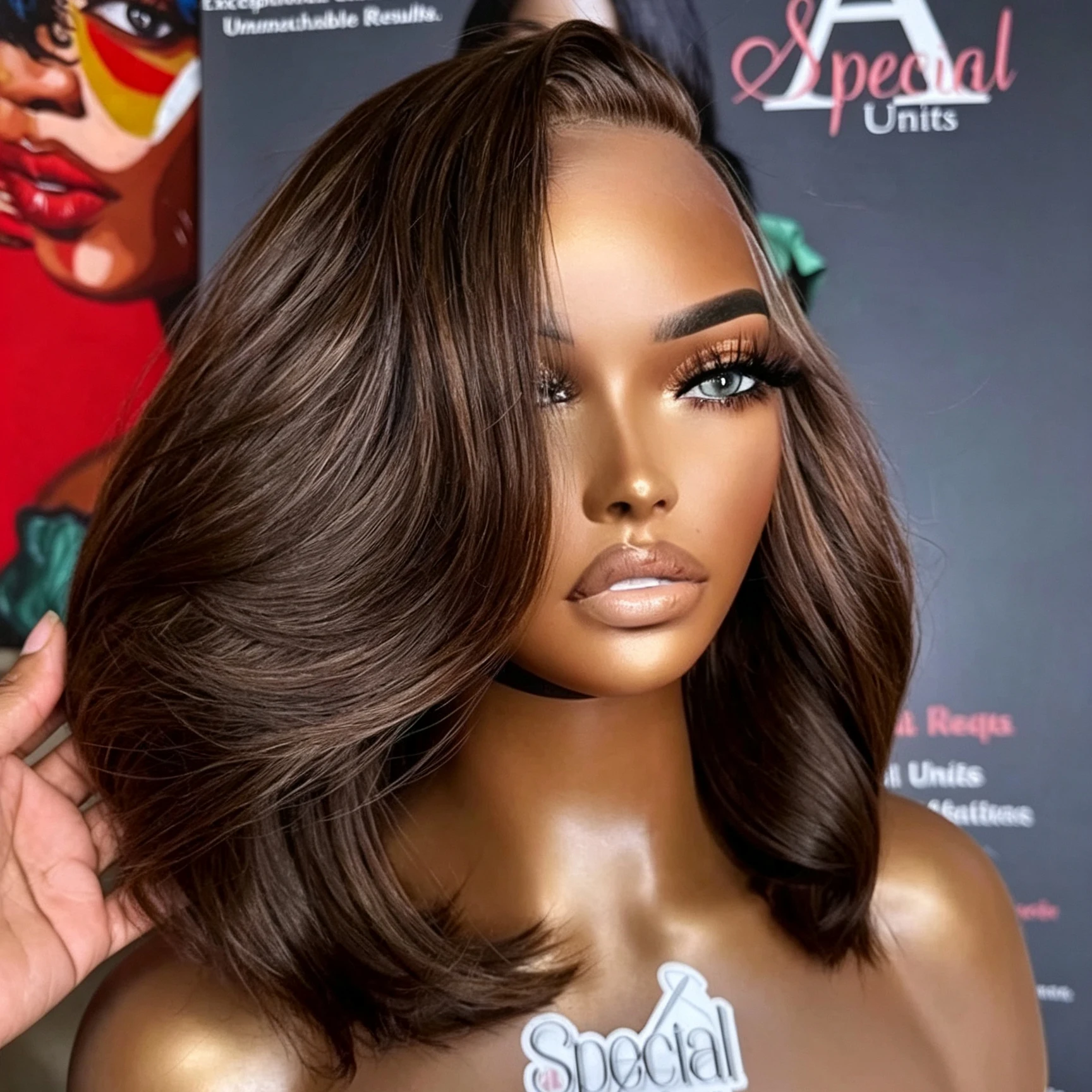 Pre Parted 13X4 Lace Front Bob Wig - Vorgezupfte, schokoladenbraune, kurze Bob-Perücke aus echtem