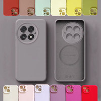 for Magsafe Pink Liquid Silicone Case for OnePlus 13R 13 12 ACE 5 Pro Soft Skin Smooth Magnetic Cover Wireless Charge Cases