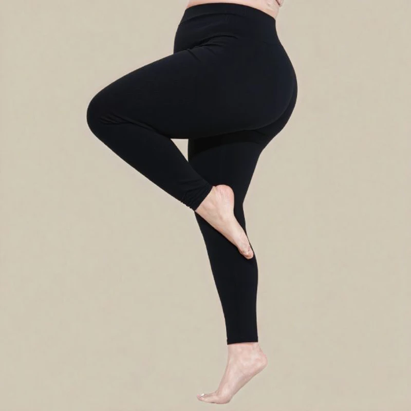 2025 رائجة البيع النساء مريحة الحرارية الصلبة طماق الإناث عالية الخصر مستقيم الساق السراويل سيدة الثلوج الدافئة اليومية بنطال رفيع #4