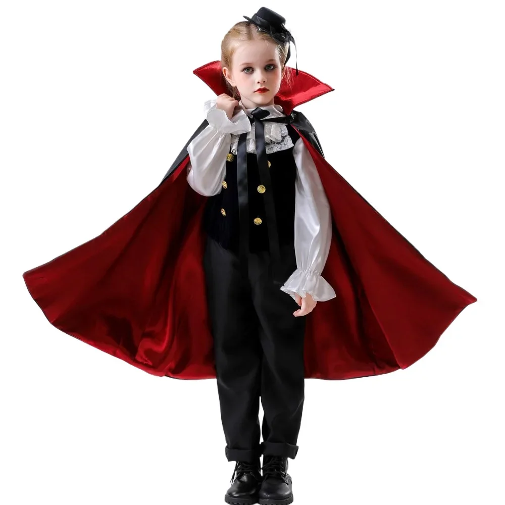 

Vampire Costume for Boys Scary Halloween Party Cloak Kids Vampire Capes Cloak Boys Girls Cosplay Cloak