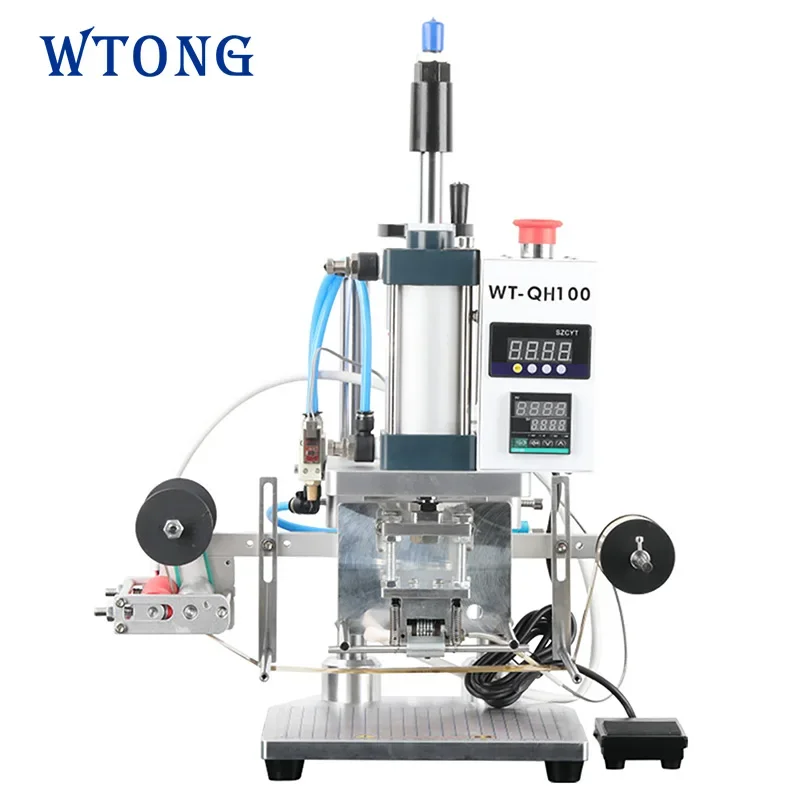 WTONG WT-QH100 Pneumatic Hot Stamping Machine For Gift Cards,Vouchers Plastic Hot Stamping Machines With Serial Numbers