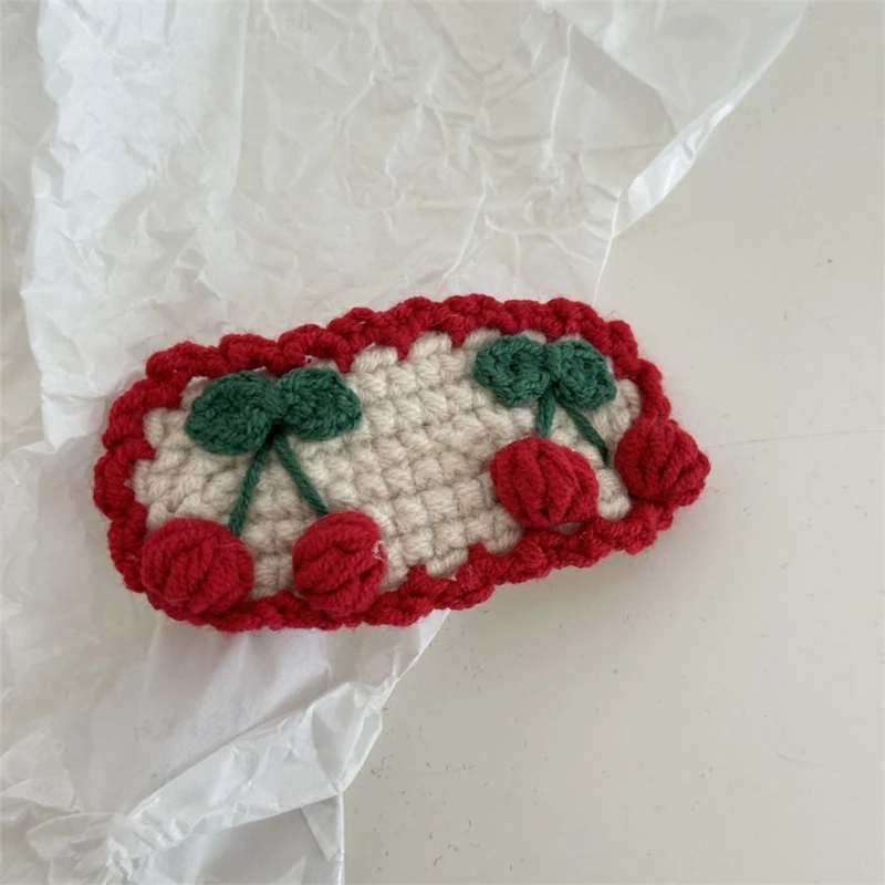 New Cartoon Pastoral Hair Clip Girl Handwoven Flower Knitted Children\'s Baby Clip Hair Accessories Girl
