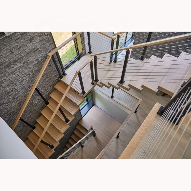 맞춤형 목재 계단 나사형 목재 계단 디딤판 직선형 철제 계단