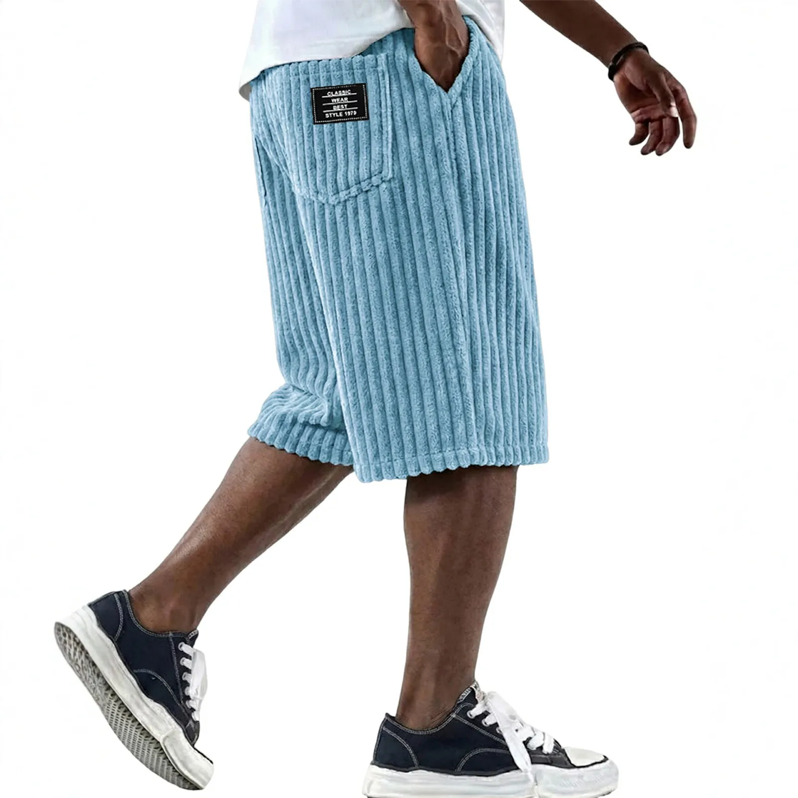 2026 New Mens Back Double Pocket Loose Casual Shorts Retro Five Point Pants Trend Brand Summer Fashion