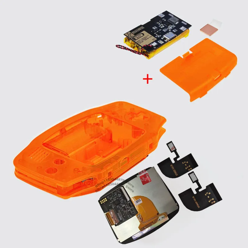 IPS V4 Pre-gelamineerde scherm LCD-schaalsets 1800mAh ingebouwde lithium batterij met Type C oplaadpoort batterijdeksel voor GBA