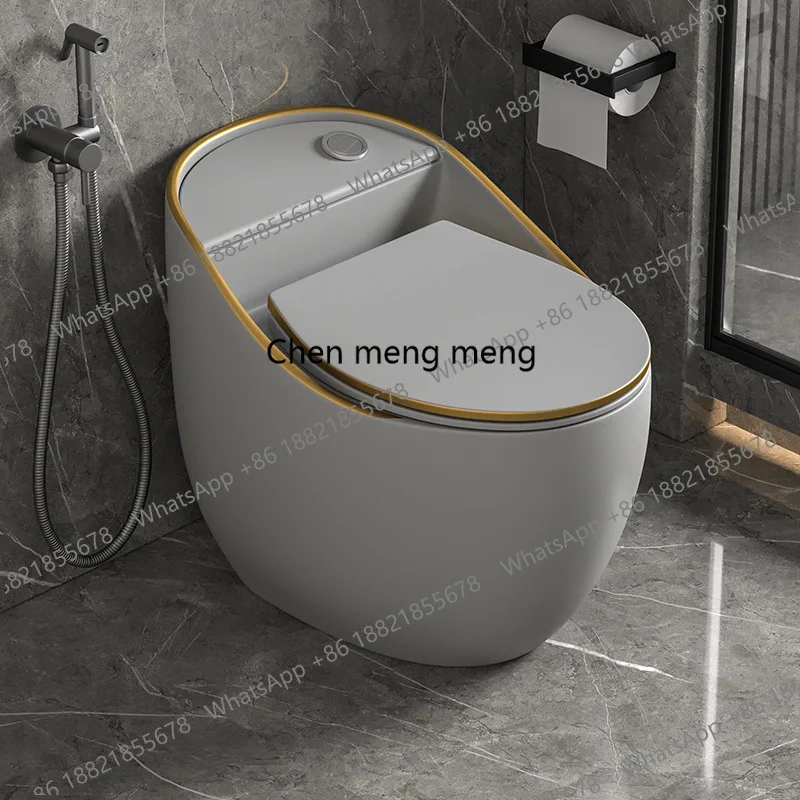 

New Design Hot Sell Sanitary Ware Siphon Toilet Egg Shape Black White Color Ceramic One Piece Toilet For Bathroom