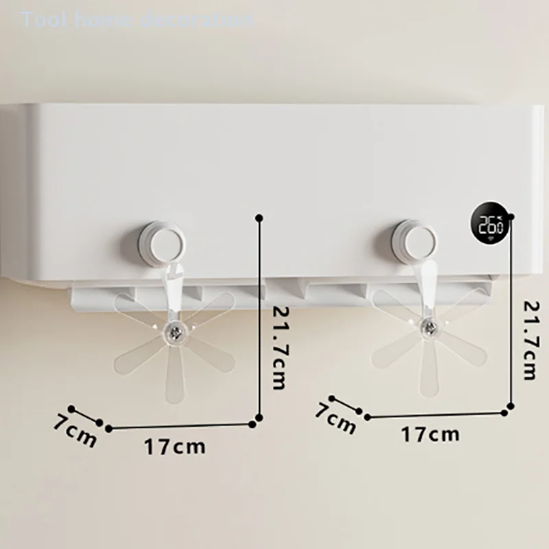 Ventilatore guida per condizionamento a parete da 3 pezzi, ventosa regolabile in plastica, ventilatore per aria condizionata a forma di mulino a vento