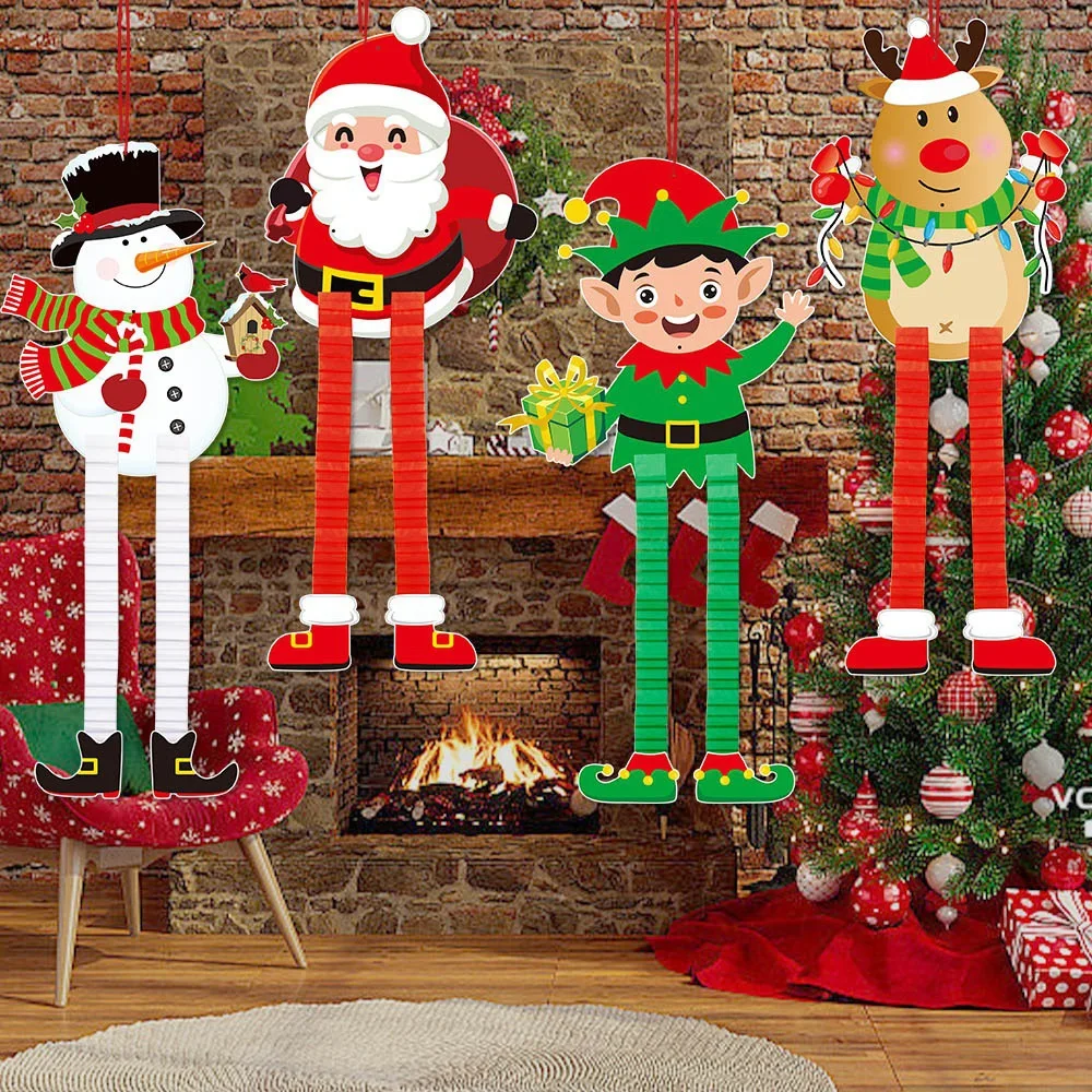 Natale Babbo Natale Retrattile Ornamento da appendere Decorazioni per feste Atmosfera natalizia