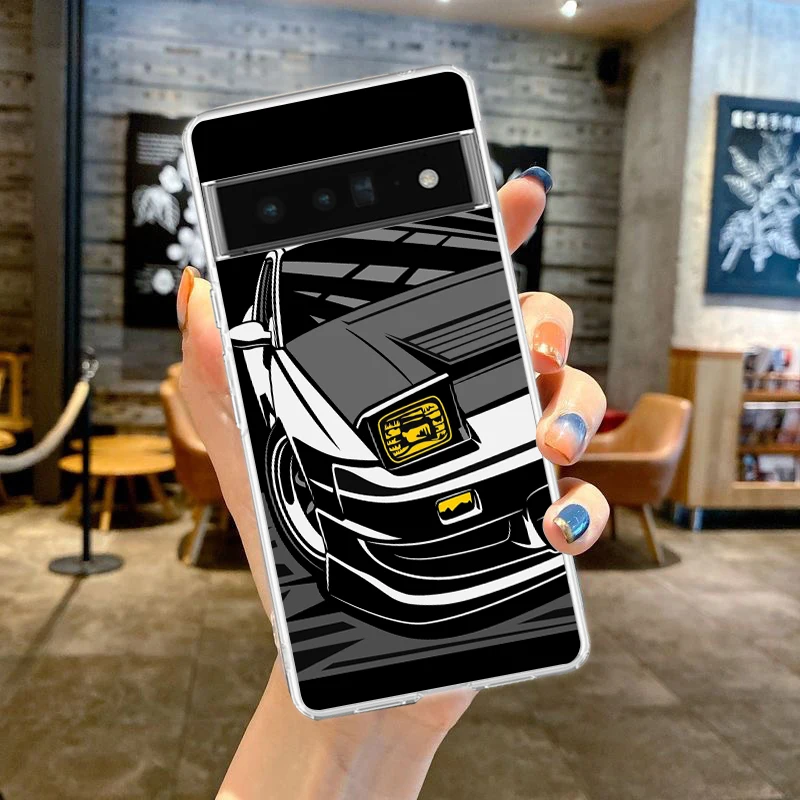 JDM Type R Civic Sport Car Phone Case For Google Pixel 9 Pro XL 8 7 6 Pro 8A 7A 6A 5 4 5A 4A 3A XL 5G Silicone TPU Clear Cover