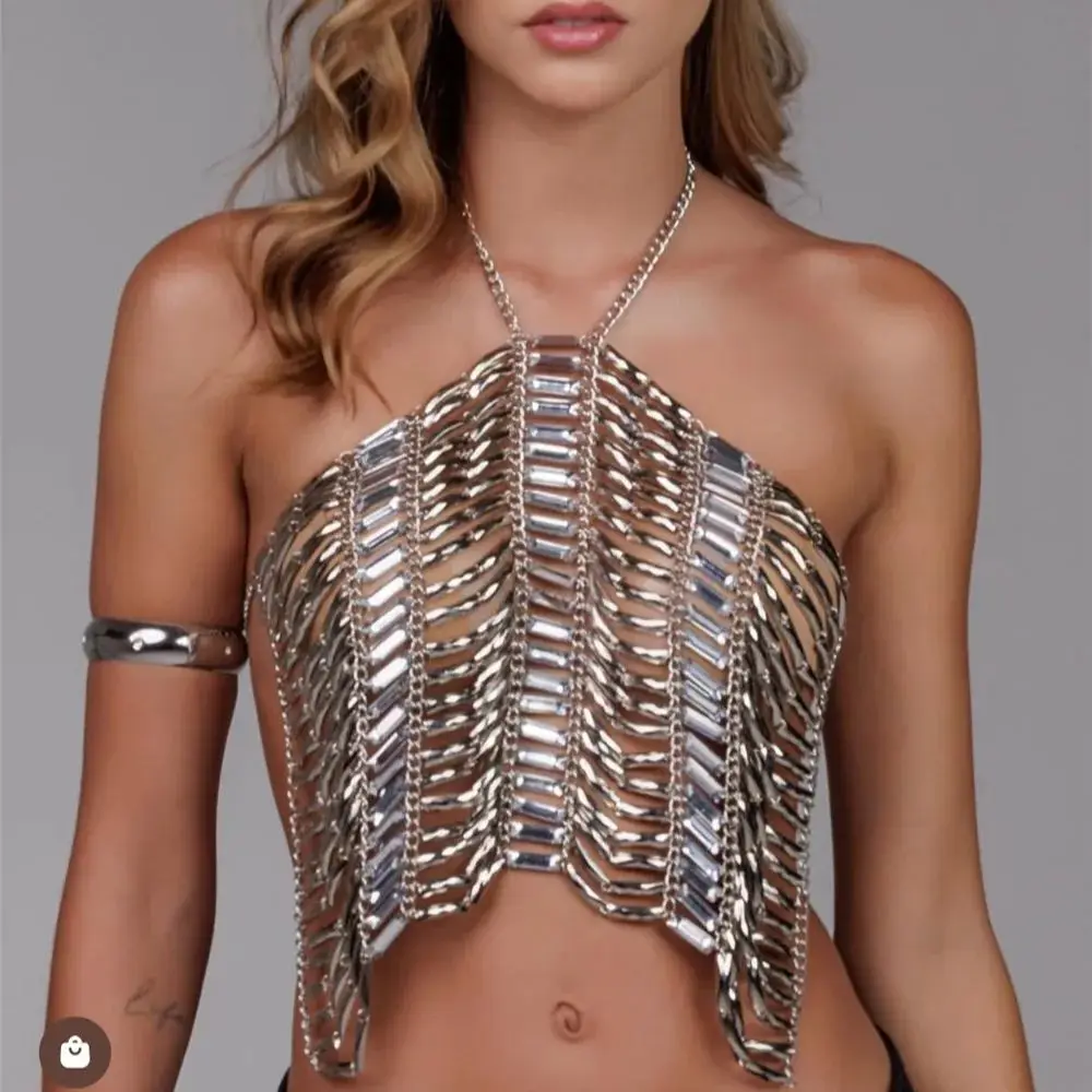 Fashionable Multi-Layered Acrylic Body Chain For Women, Sexy And Unique Collarbone Chain For Parties And Nightclubs