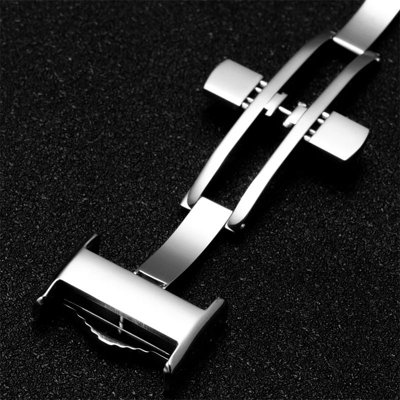 12mm 14mm 16mm 18mm Stainless Steel Butterfly Buckle for Longines Master Leather Watchband Folding Clasp Accessory Strap Buckle