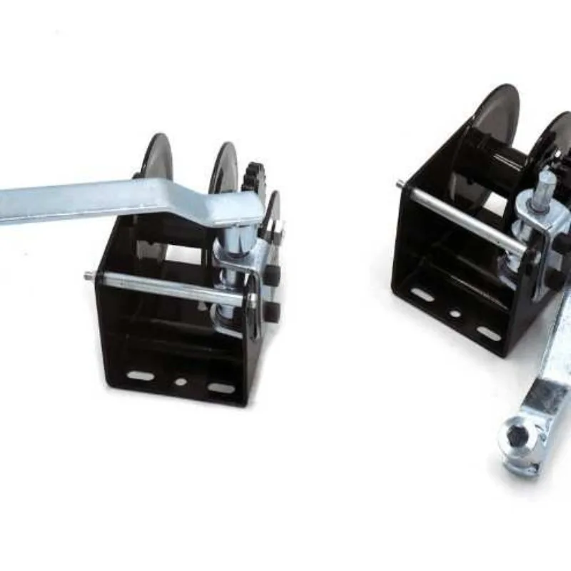 Double-strand two-way turbine winch, can be equipped with hexagonal wrench, safe self-locking turbine