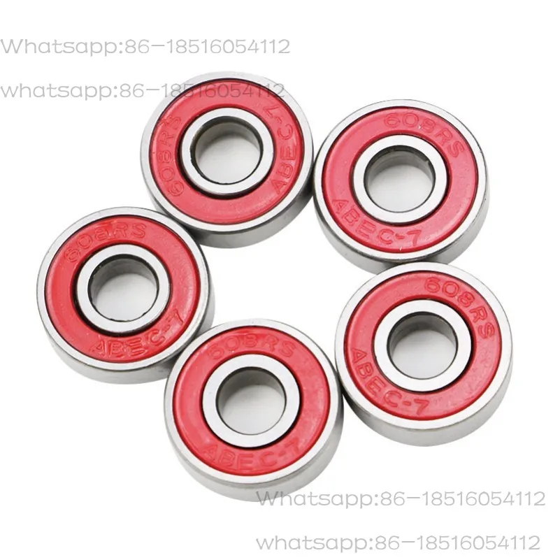 Suitable for 608RS Bearing High Speed General Purpose Red Cover Skateboard Bearing Roller Skate Bearing Roller Skate