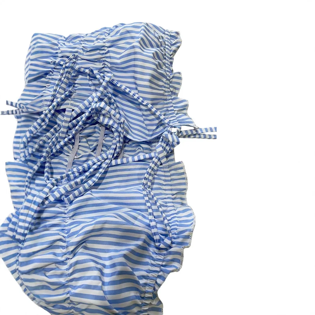 Faionable Ele Women's Striped Two-Piece Set Spring 2025 Casual Sle Long Pants Four Seasons Suitable for Adults