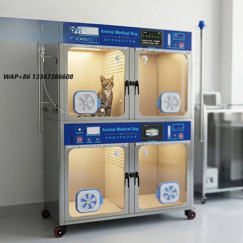 Full-featured reusable pet medical cage for dog ICU monitoring and animal medical monitoring cabin