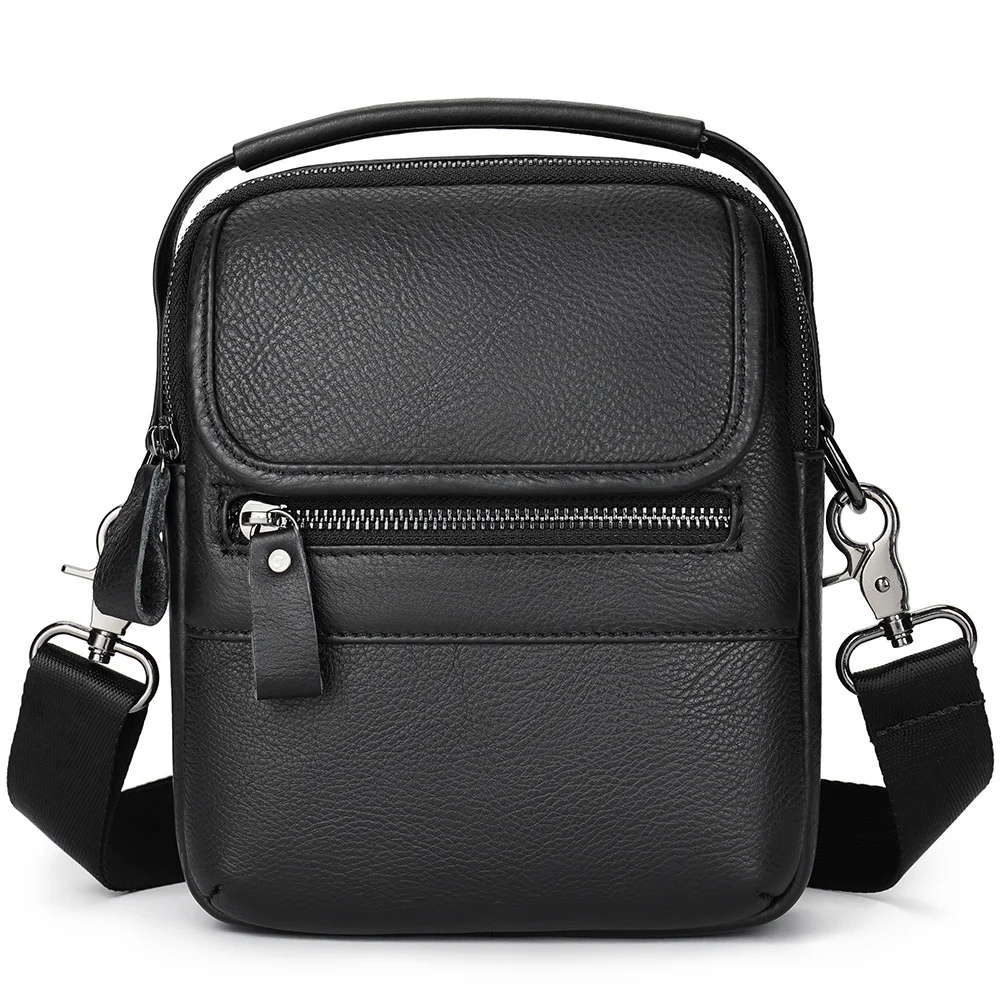 

Business Shoulder Bag Leather Black Messenger Men Crossbody s Male Handbags Side For Small Phone Pack