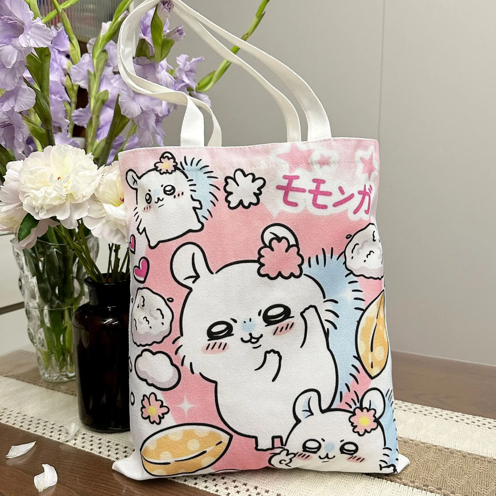 

Chiikawa Cute Canvas Bag Large Capacity Practical Gift in Stock Nagano Usagi Hachiwera Chii Momonga Kurimanju
