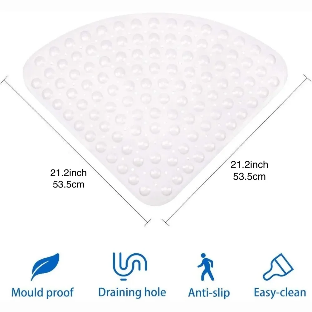 1 قطعة حصيرة دش كونر غير قابلة للانزلاق للحمام مع أكواب شفط ، 21x21 بوصة آمنة بولي كلوريد الفينيل حمام حصيرة حوض الاستحمام البساط اكسسوارات الديكور الحمام