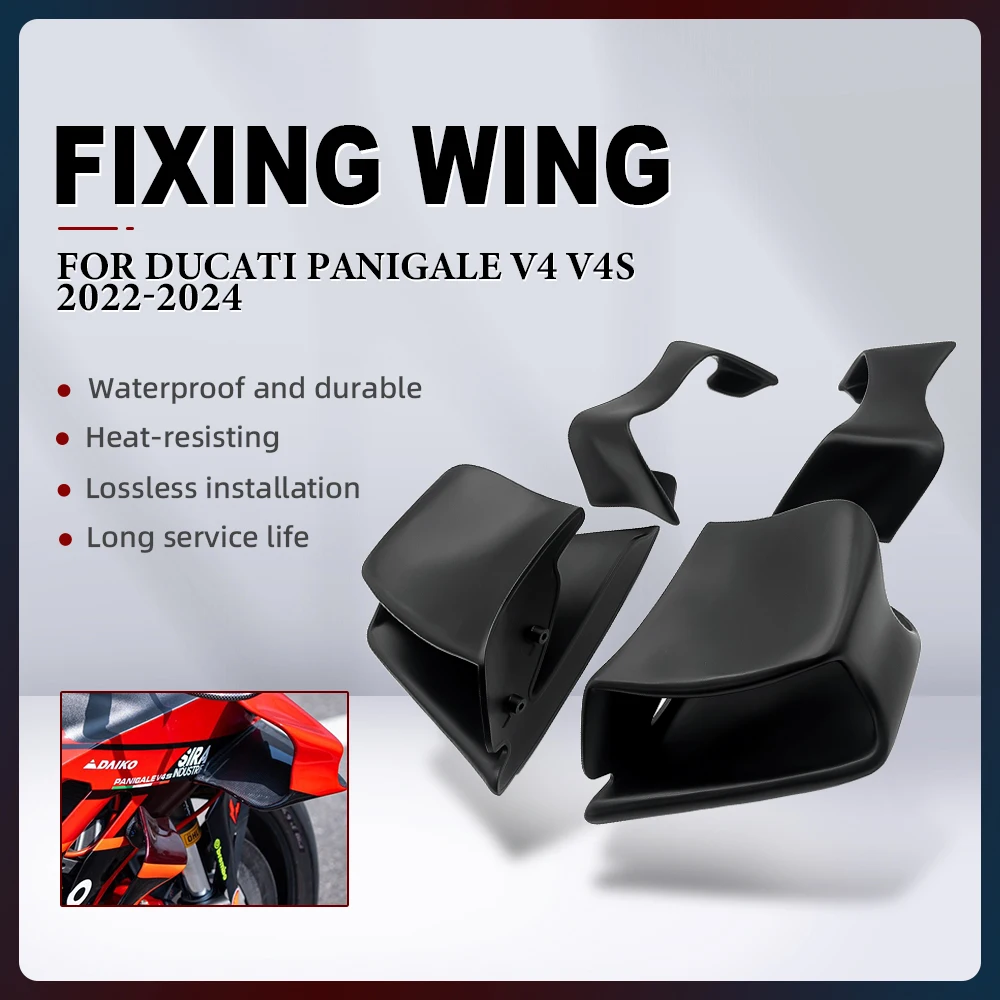 

Motorcycle Accessories ABS Material Aerodynamic Kit Fixed Wing For DUCATI Panigale V4 V4S V4R 2022-2024 Fairing Parts