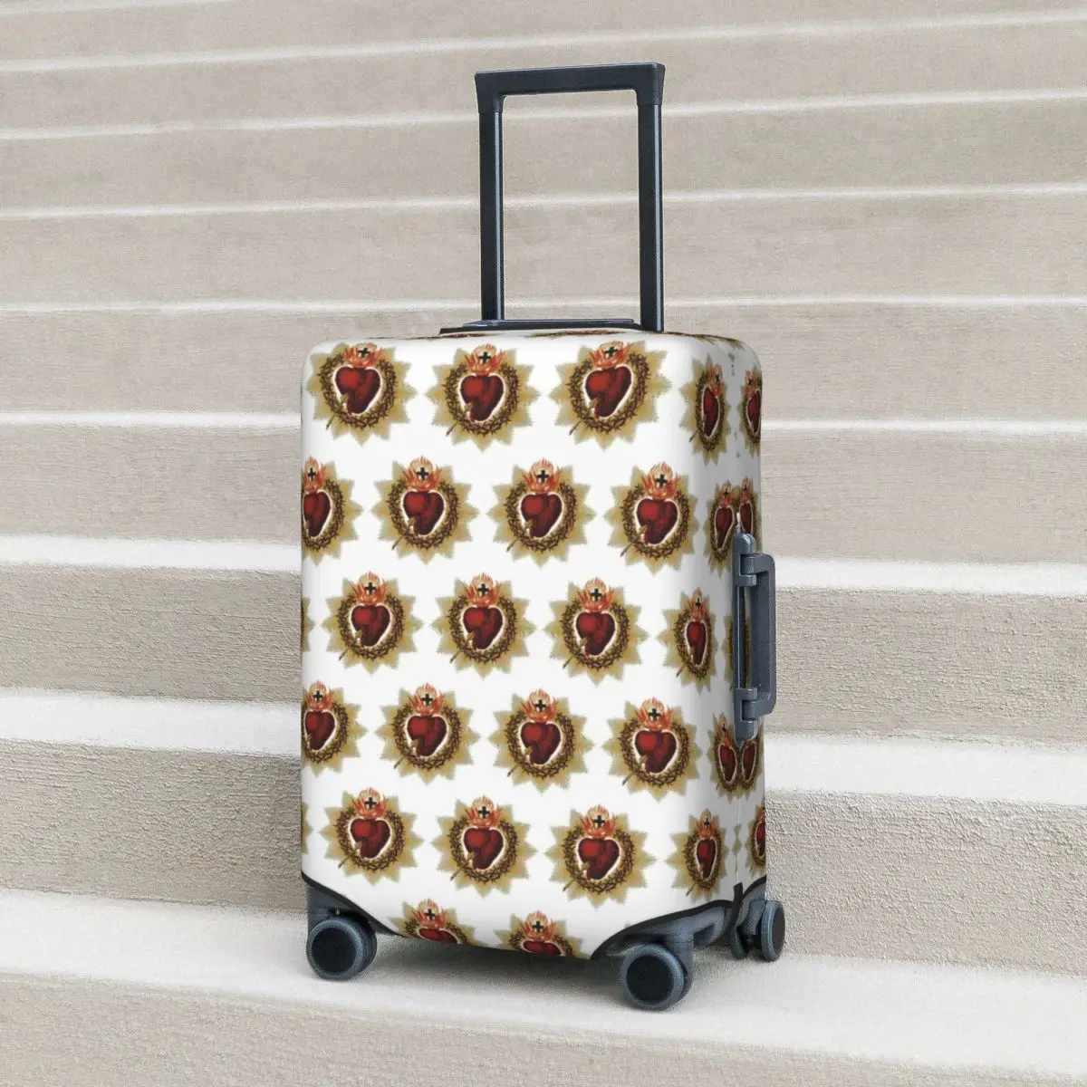 

Sacred Heart Of Jesus Catholic Suitcase Cover Protection Elastic Travel Luggage Protector Covers for 18-32 Inch