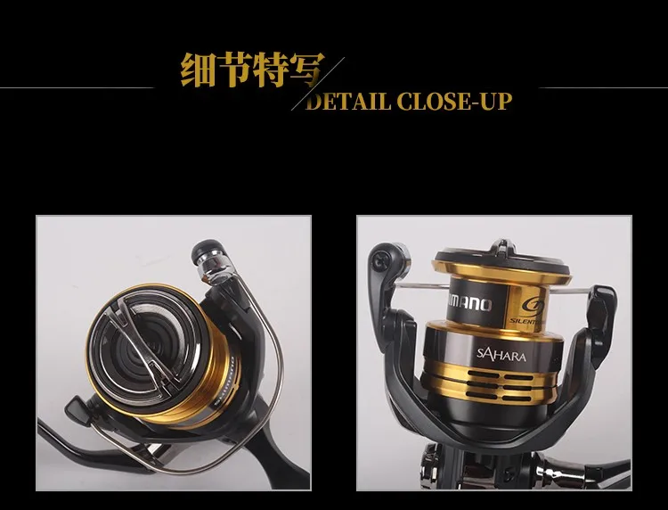 22 SHIMANO Reel SAHARA Spinning Angeln Reel 4 + 1BB 5.0:1/6.2:1 verhältnis Metall Spool 3-11KG Power HGN Gearing Salzwasser Angeln Reel – Detail 5