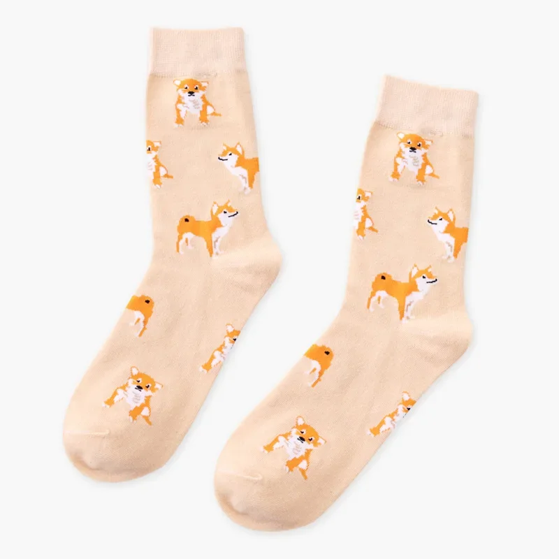 New Cute Lovely Cartoon Women Combed Cotton Socks Women Interesting Gift Shiba Inu Cat Pig Corgi Lovely Animal Pattern Sock