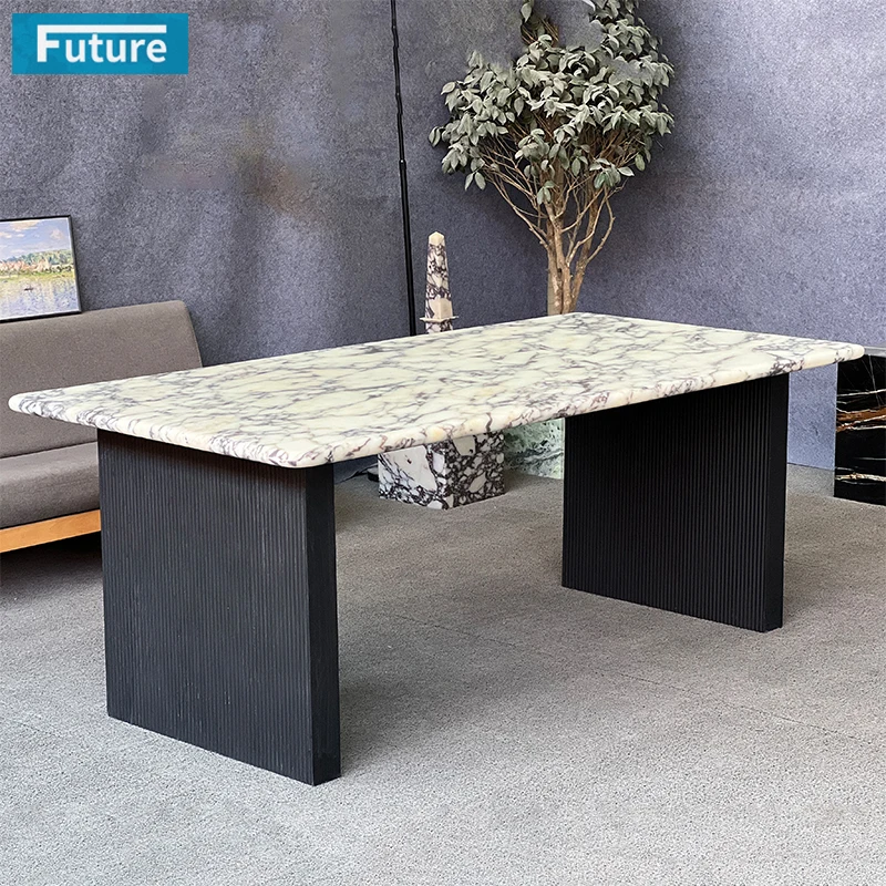 

Large Rectangular Marble Dining Table for Home Hotel Modern Marble Kitchen Table Marble Top Nesting Table Luxury Design