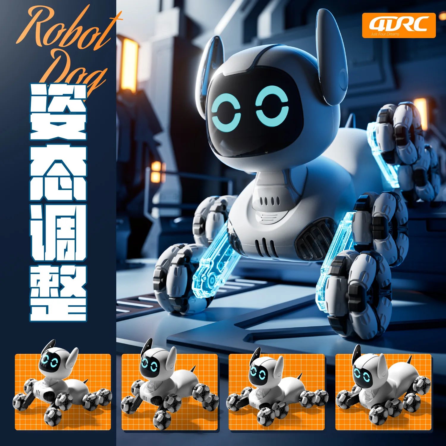 Jouet Robot Intelligent pour chien RC pour enfants, jouet électrique mécanique pour chien, cadeau pour garçon, modèle pour animal de compagnie, détection de gestes, chien robotique Intelligent