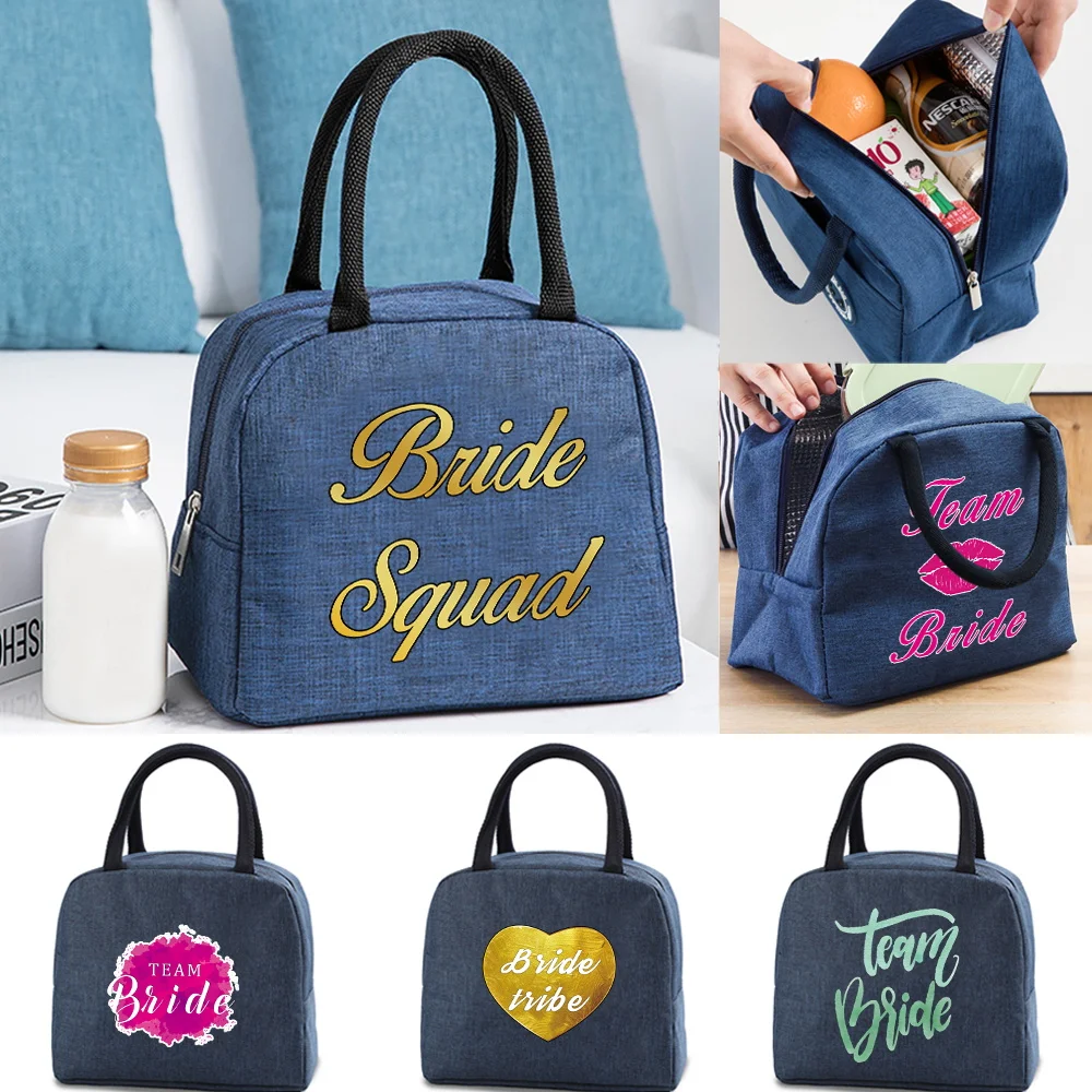 Sac isotherme pratique pour le déjeuner, imprimé Bride Print Quality, avec fermeture éclair et poche frontale supplémentaire pour ranger les petits objets et les essentiels quotidiens