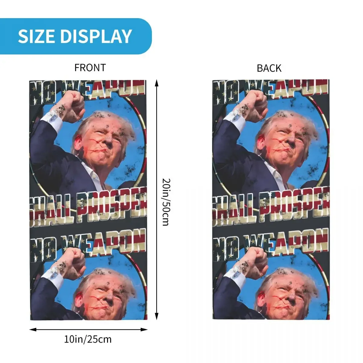 Trump 2024 Campaign Attempt Motocross Bandana Neck Cover Printed Donald Trump Face Scarf Multi-use Cycling Riding  All Season