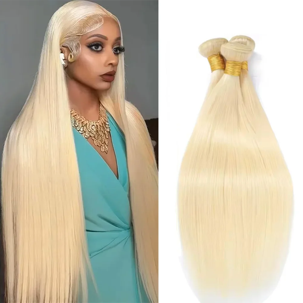 

Long Extension 40Inch Remy Hair 1/3/4 Pcs Human Hair 613 Honey Blonde Colored Straight Hair Bundles Brazilian Human Hair Bundles