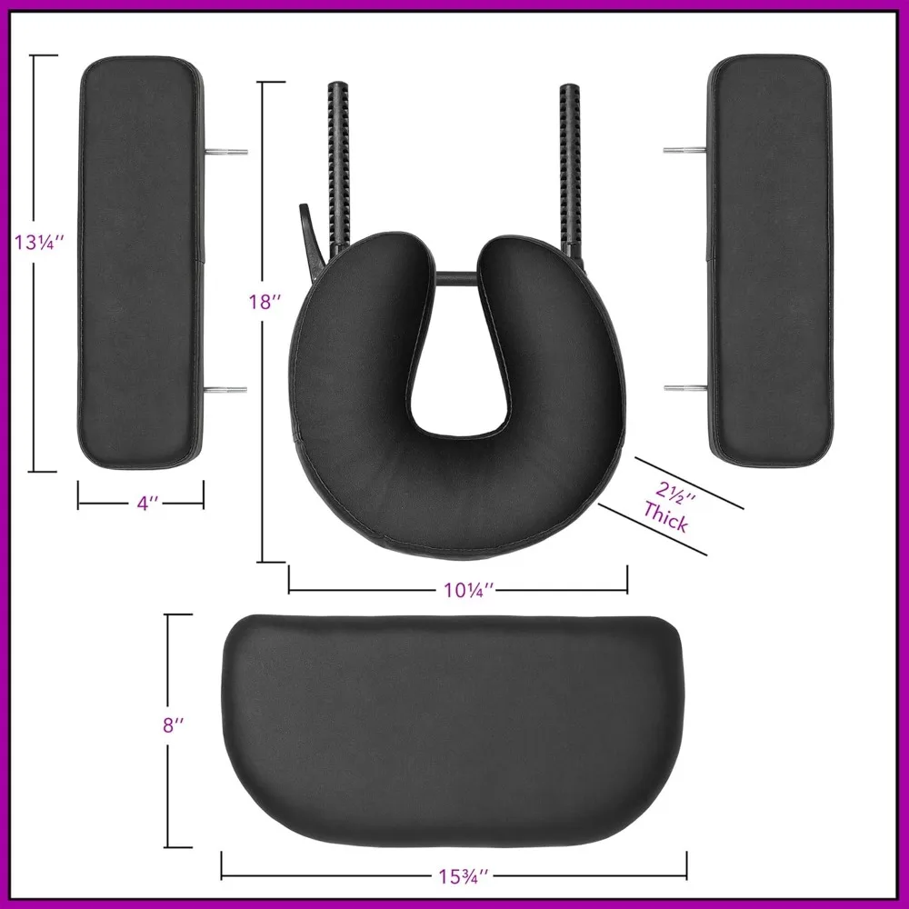 طاولة تدليك احترافية خفيفة الوزن ثلاثية الطي مع أرجل من الألومنيوم - تتضمن مسند الرأس ومهد الوجه ومسند الذراع #5