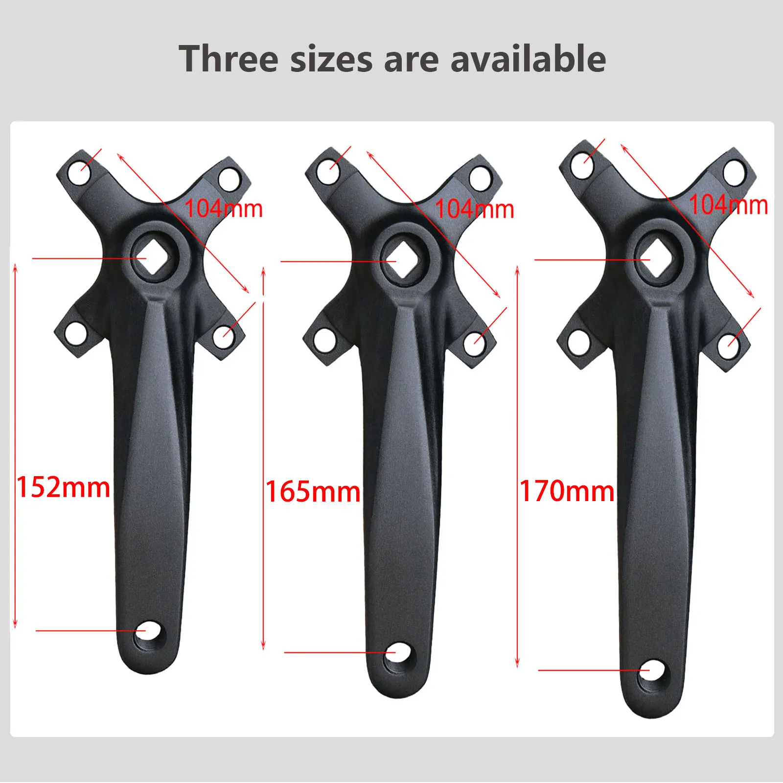 152/165/170mm Bicycle Square Hole Crankset 104BCD 30/32T/34T/36T/38T/40T/42T Narrow Wide Chainwheel Sprocket MTB Bike Crank Arms