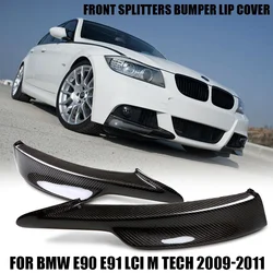 For BMW Accessories 3 Series E90 328i 325i LCI M-Tech Sports 2009 2010 2011 2012 Front Splitters Bumper Lip Covers Carbon Lo