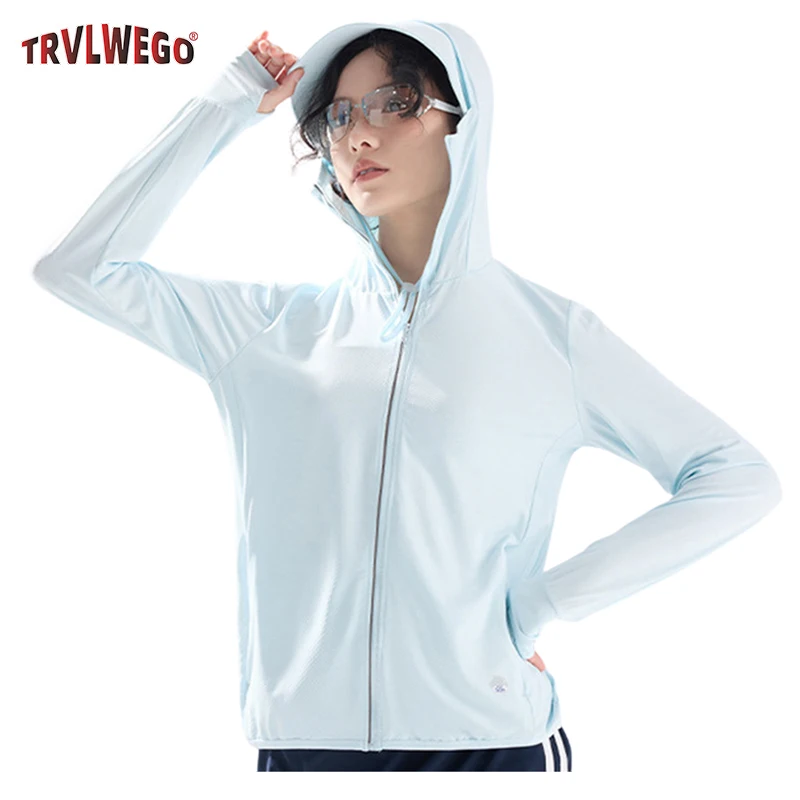 Sonnenbeständige Damenjacke mit Reißverschluss und abnehmbarer großer Krempe, UPF50+, Outdoor-Jacke für Sonnenschutz, ideal zum Spazierengehen und Wandern.