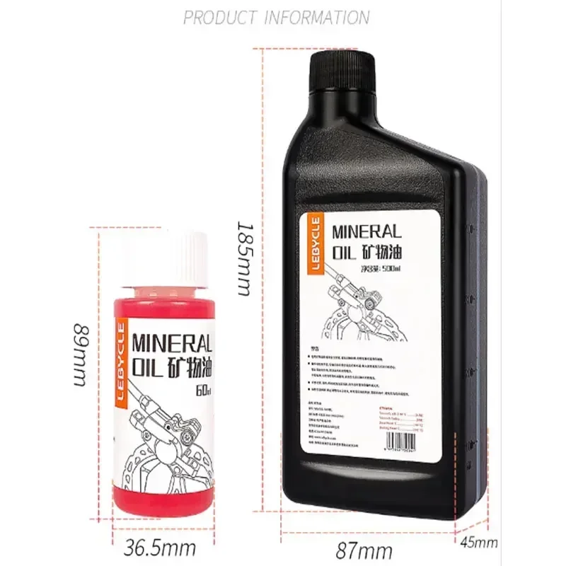 LEBYCLE Mineral Oil Brake Fluid for Mountain Bikes - Compatible Change Flush and Fill Your Bike Brakes with Ease