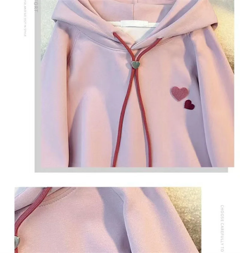 Girls Warm Trends Hoodies 2023 Winter Kids Sweatshirt Fashion Tracksuit Children Autumn Casual Clothing Pink  Hooded Tops