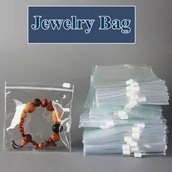 50~100PCS Thick PVC White Clear Ziplock Packaging Bag Resealable Anti-oxidation Jade Jewelry Earrings Bracelets Zipper Pouches